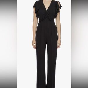 MICHAEL KORS Net-a-Porter Black Wide-Leg Jumpsuit with Twist Front